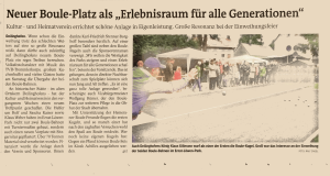 Zeitungsbericht Einweihung Boule